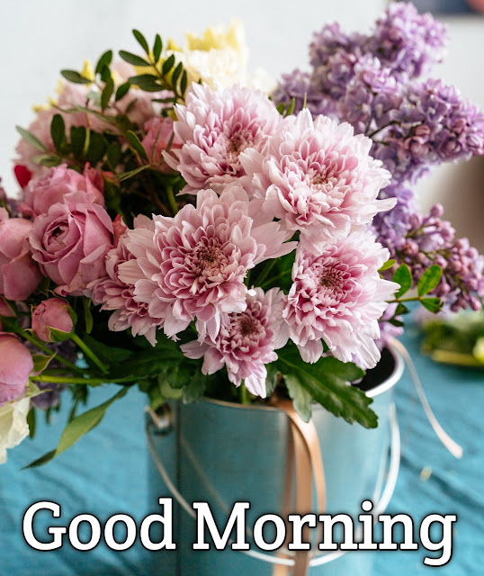 good morning images with flowers