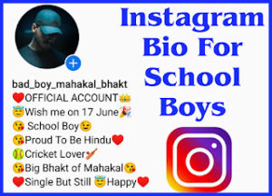 Instagram Bio For School Boy