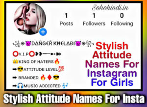 Stylish Attitude Names For Instagram for Girl