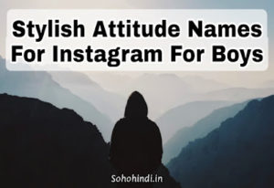 Stylish Attitude Names For Instagram For Boy Indian