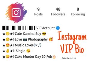 Instagram VIP Bio