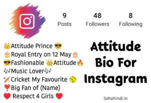 Attitude Bio For Instagram For Boy